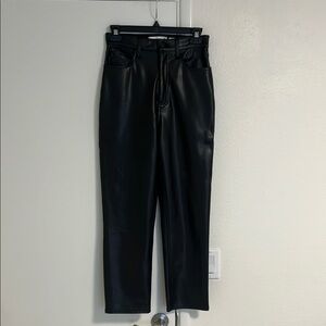 Black Faux Leather Pants